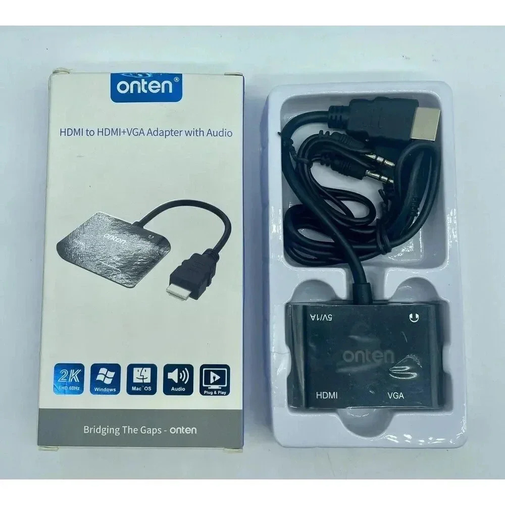Onten‎ HDMI to HDMI+VGA Adapter with Audio